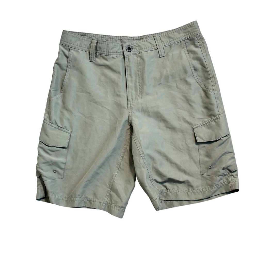 MAGELLAN Mens 30 Green Water Repellent Cargo Shorts Outdoors Pockets Lightweight